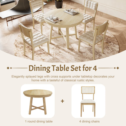 Zeke 5 Piece Dining Table Set (natural)