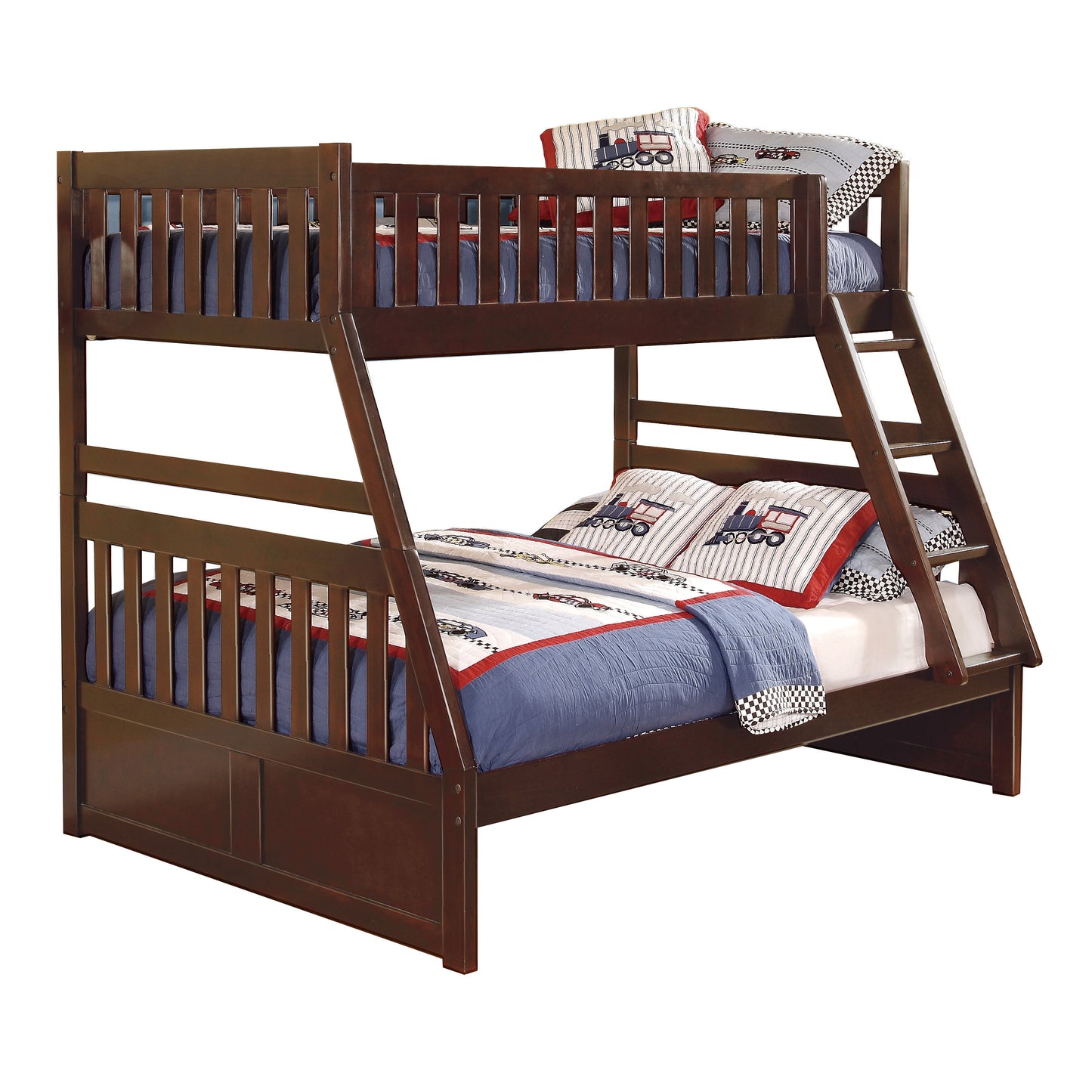 Transitional Dark Cherry Twin/Full Bunk Bed