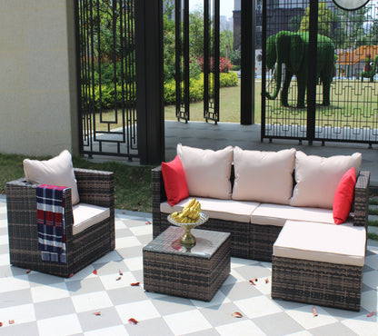 4 Piece Rattan Outdoor Seating Set