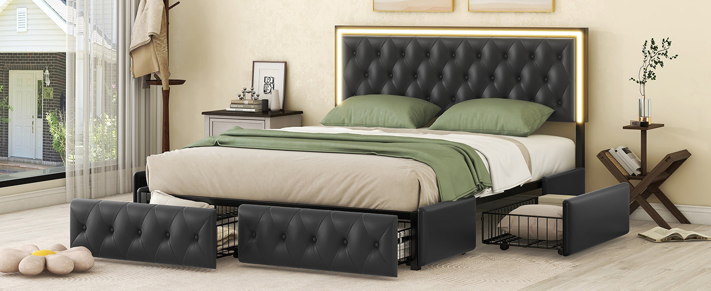 Eros Queen Bed (black)