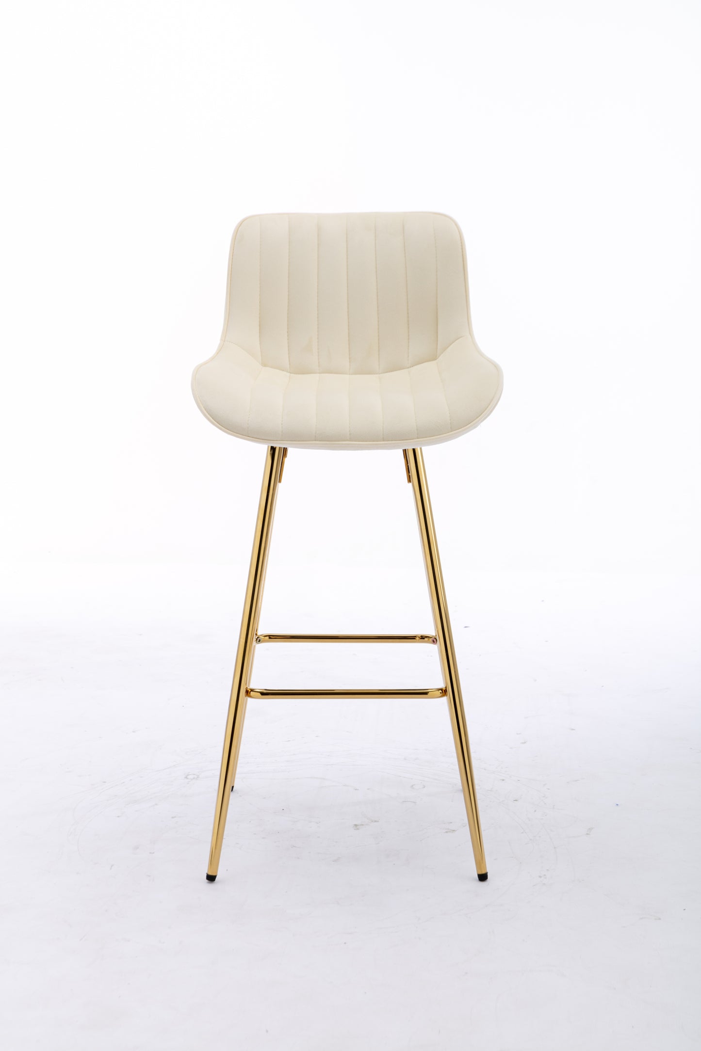 30" Set of 2 Bar Stools (cream/gold)