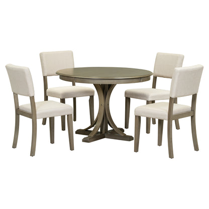 Peta Taupe 5 Piece Dining Table Set