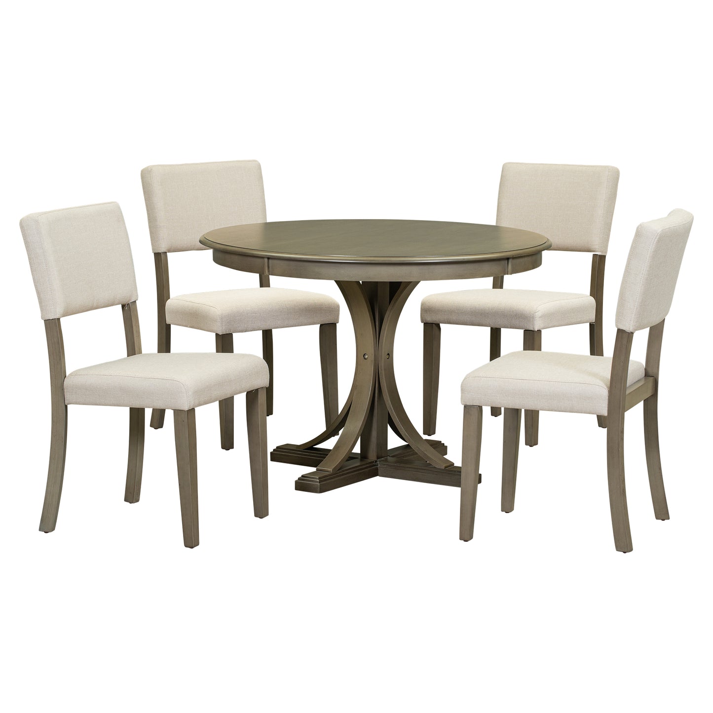 Peta Taupe 5 Piece Dining Table Set