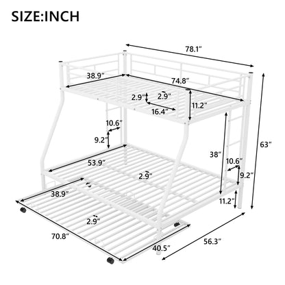 Twin over Full Bed with Sturdy Steel Frame