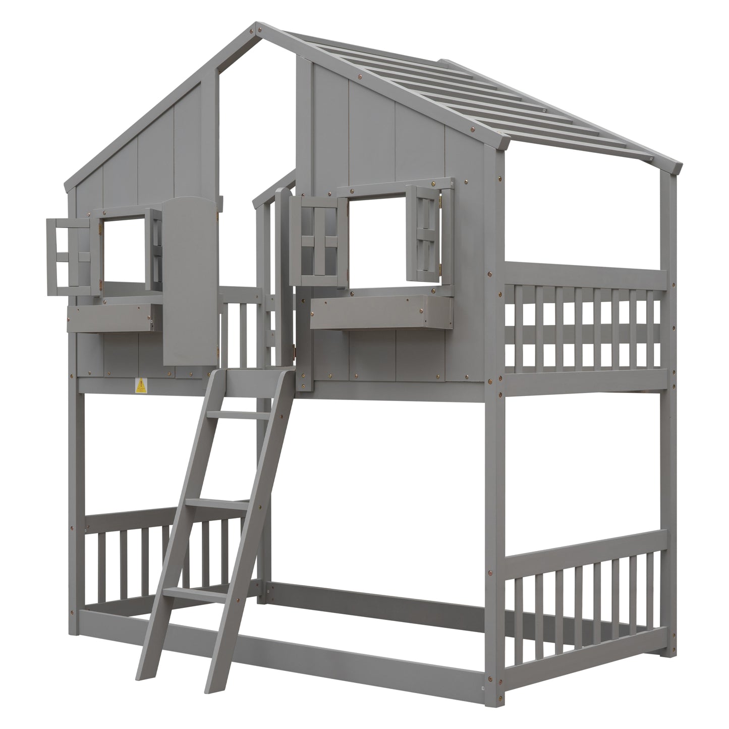 Club House Gray Twin over Twin Bunk Bed