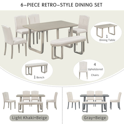 Ofir Beige 6 Piece Dining Table Set