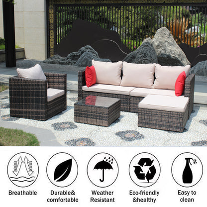 4 Piece Rattan Outdoor Seating Set