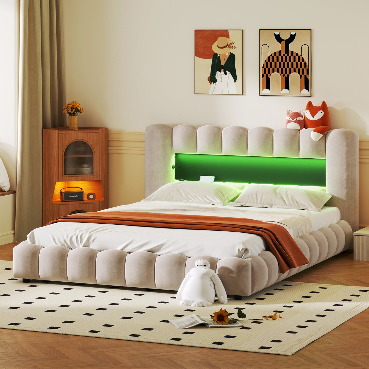 Tululla Queen Bed (beige)