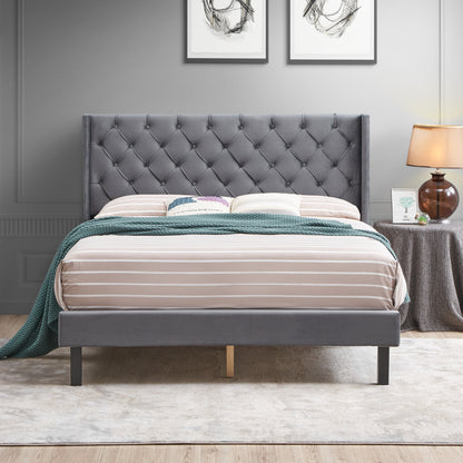 Wing Queen Bed (gray)