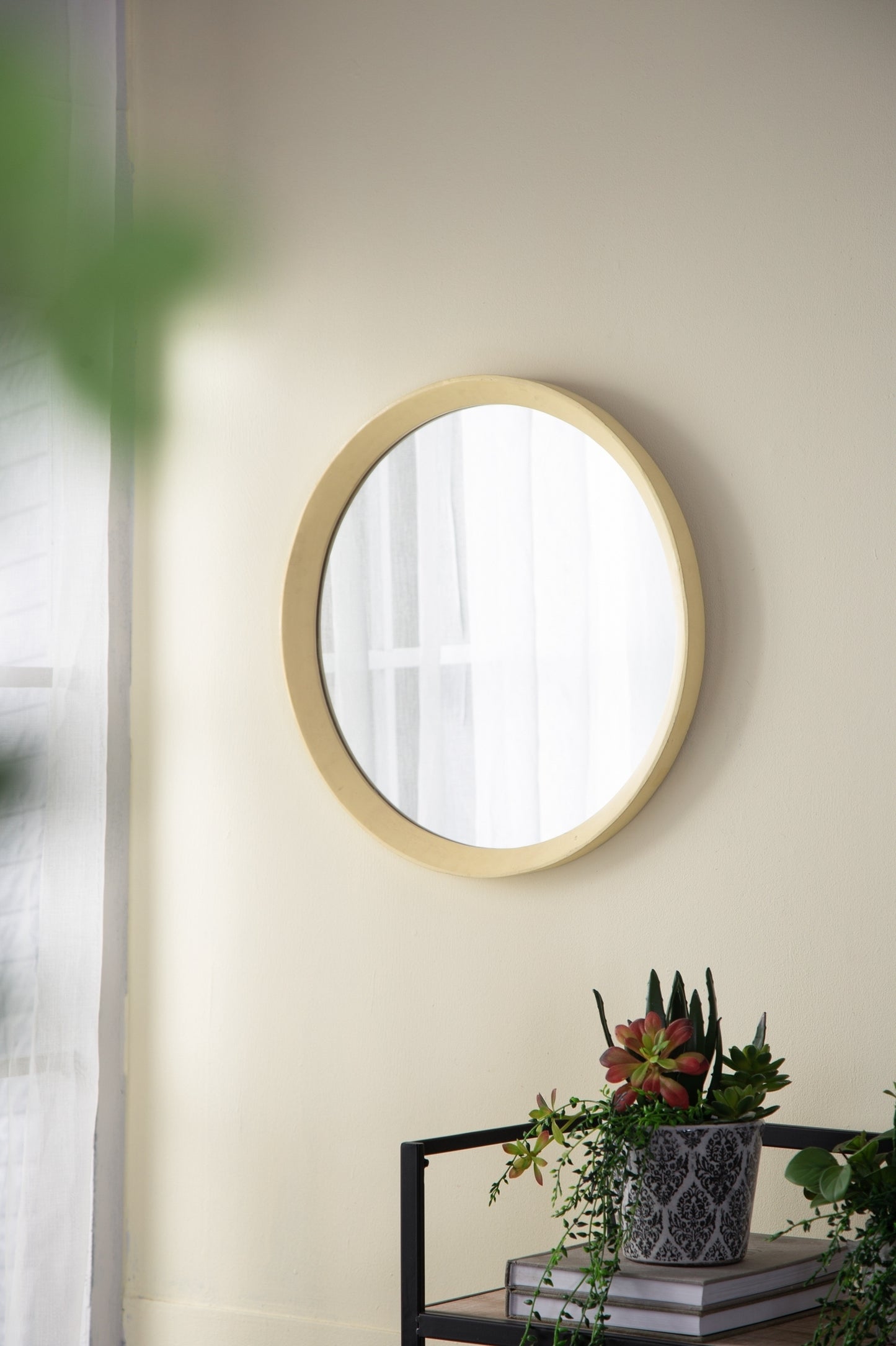 Mango Cream Wood Wall Mirror