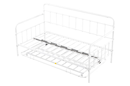 Metal White Daybed with Trundle Frame (twin)