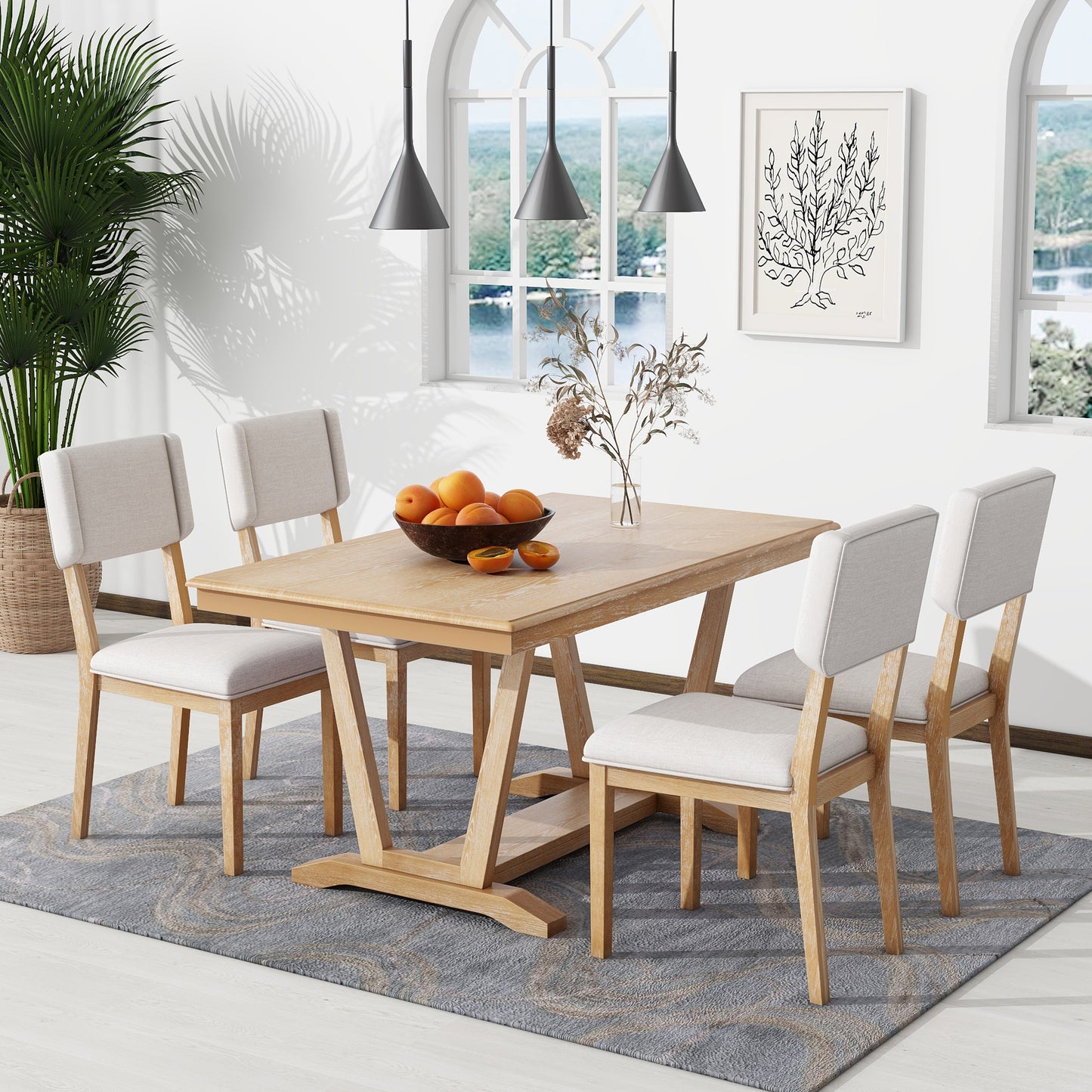 Akira 5 Piece Dining Table Set