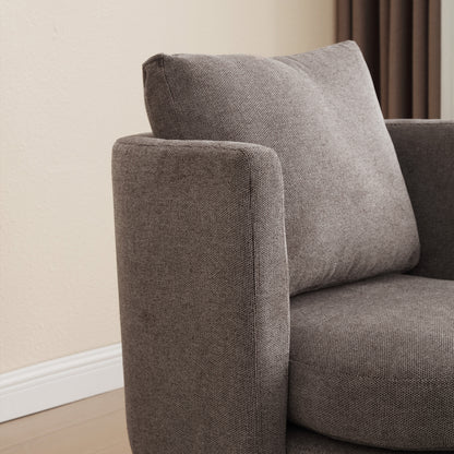 Benson Taupe Accent Chair with Ottoman