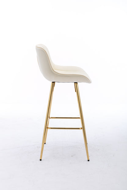 30" Set of 2 Bar Stools (cream/gold)