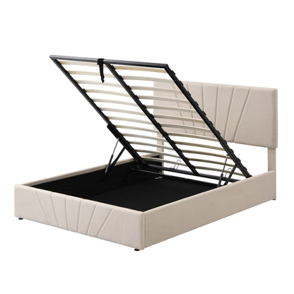Sun Full Size Upholstered Platform Bed (beige)
