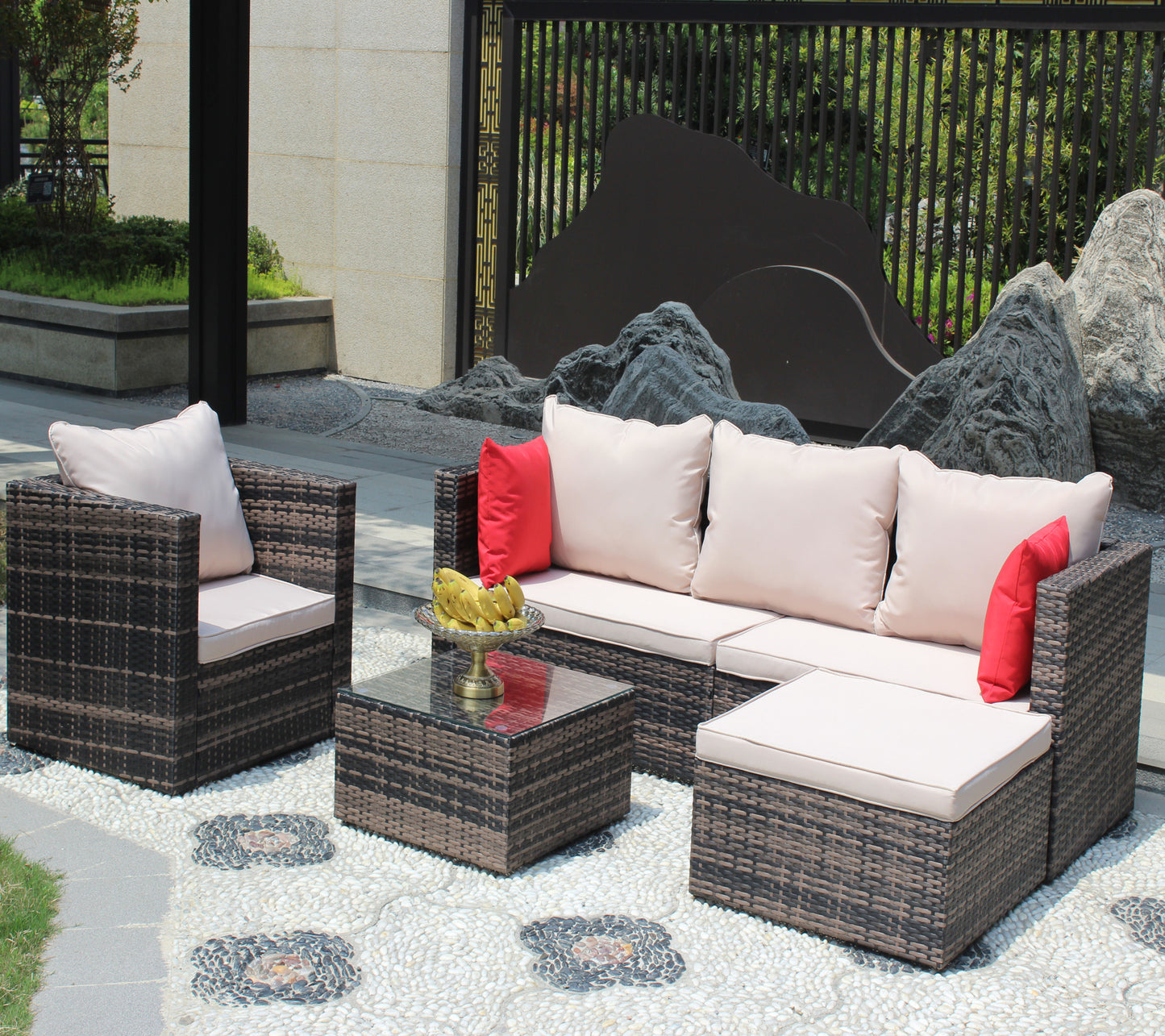 4 Piece Rattan Outdoor Seating Set