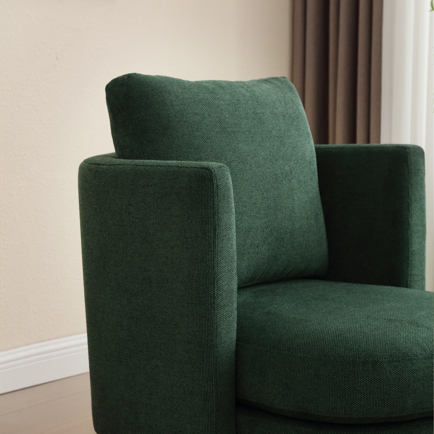 Benson Green Accent Chair with Ottoman