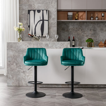 Grace Adjustable Bar Stools Set of 2 (green/black)