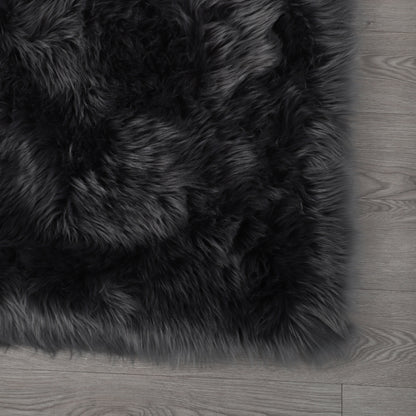 Ultra Soft Fluffy Faux Fur Area Rug 7X5 (gray)