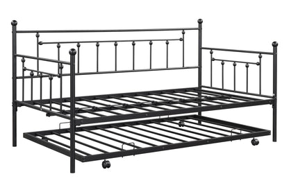 Vintage Black Metal Daybed with Trundle (twin)