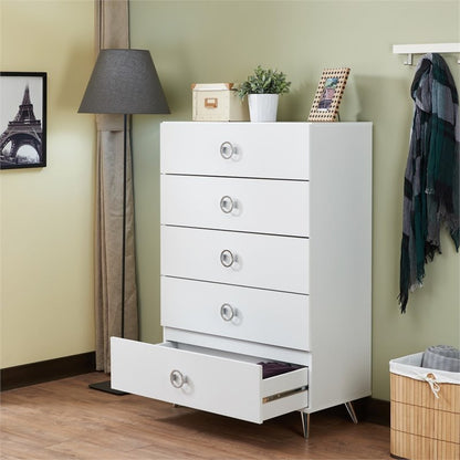 Elms 5-Drawer Chest (white)