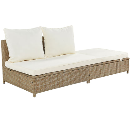 3-Piece Beige Rattan Sofa Set