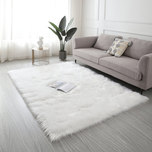 Ultra Soft Fluffy Faux Fur Area Rug 7X5