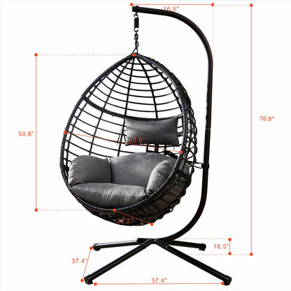 Gray Egg Swing Chair with Stand