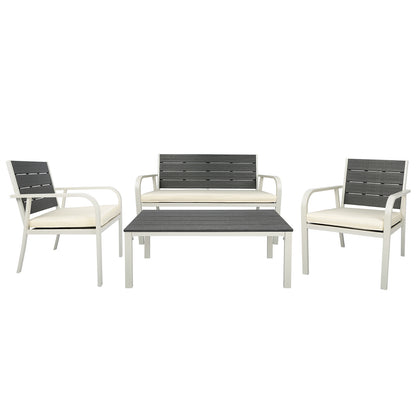 4 Pieces Outdoor Seating Set (white)