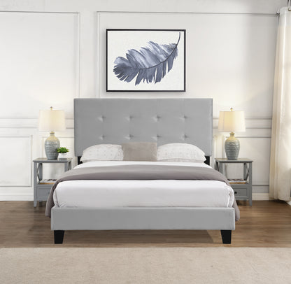 Tufted Queen Bed (gray)