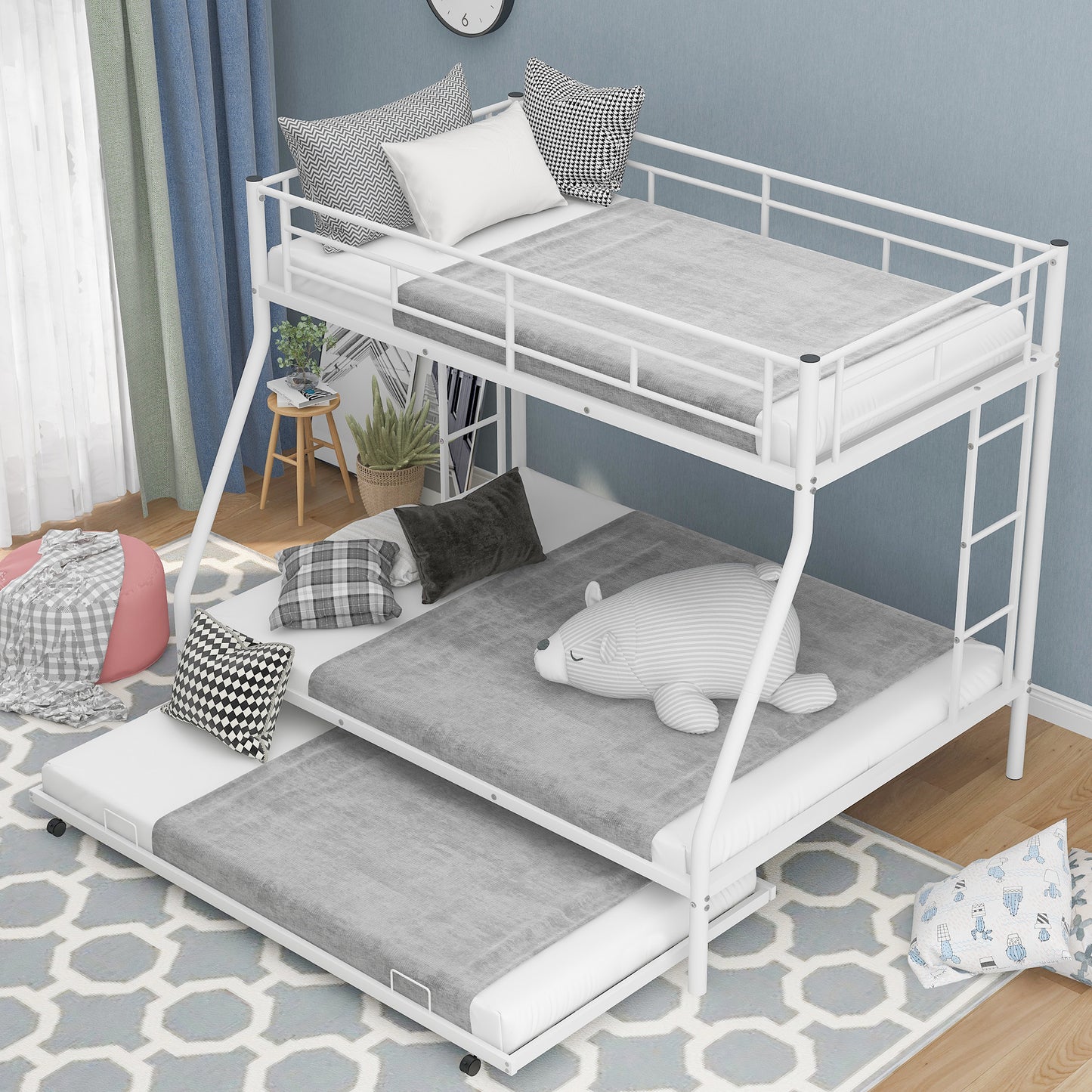 Twin over Full Bed with Sturdy Steel Frame