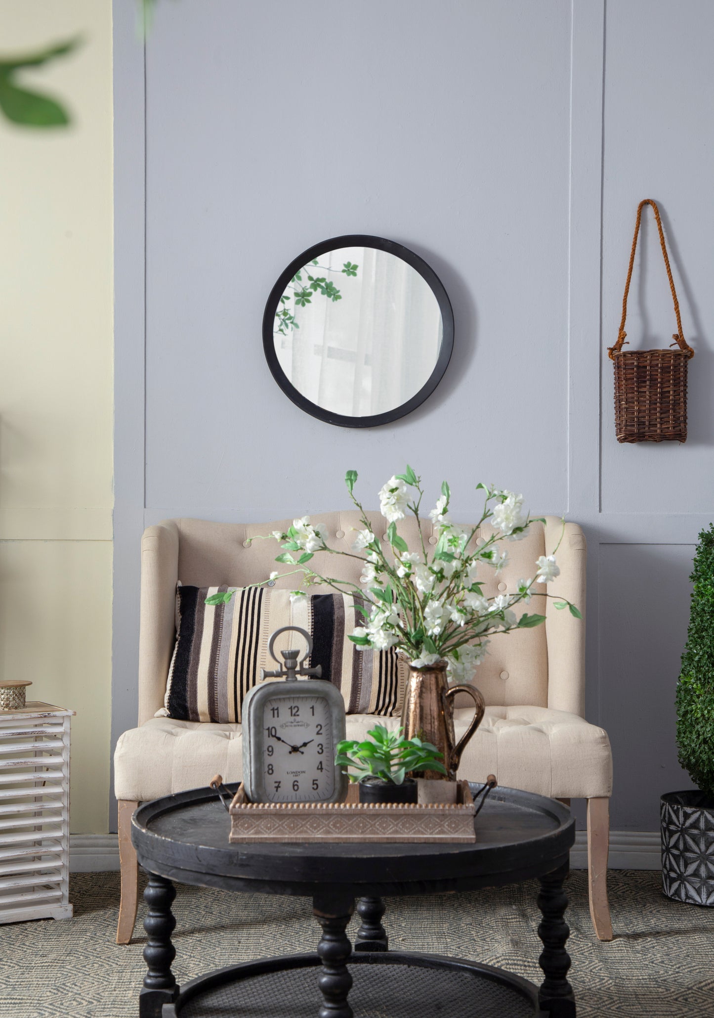 Mango Black Wood Wall Mirror