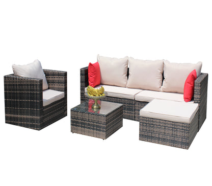 4 Piece Rattan Outdoor Seating Set