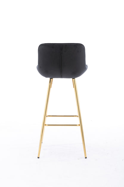 26" Set of 2 Bar Stools (black/gold)