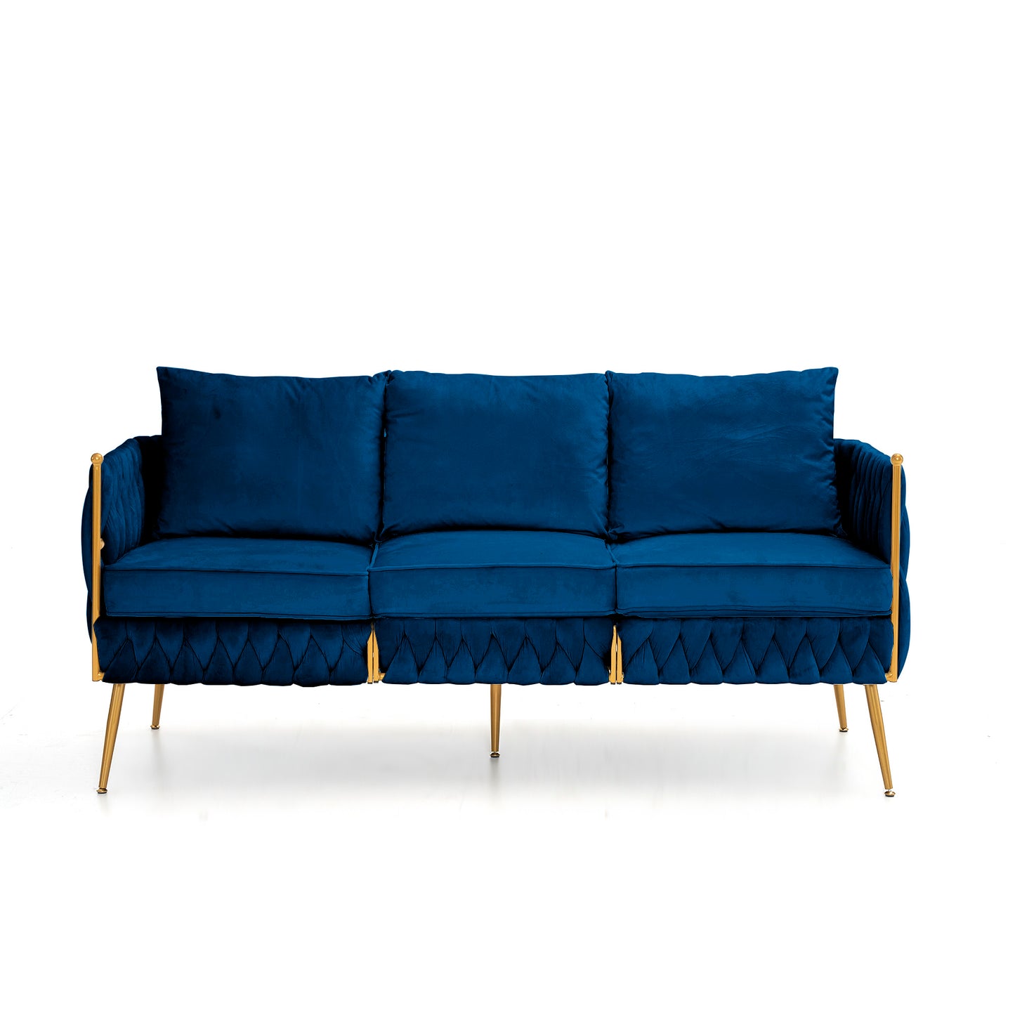 Denny Blue Velvet 2 Piece Sofa and Love Seat