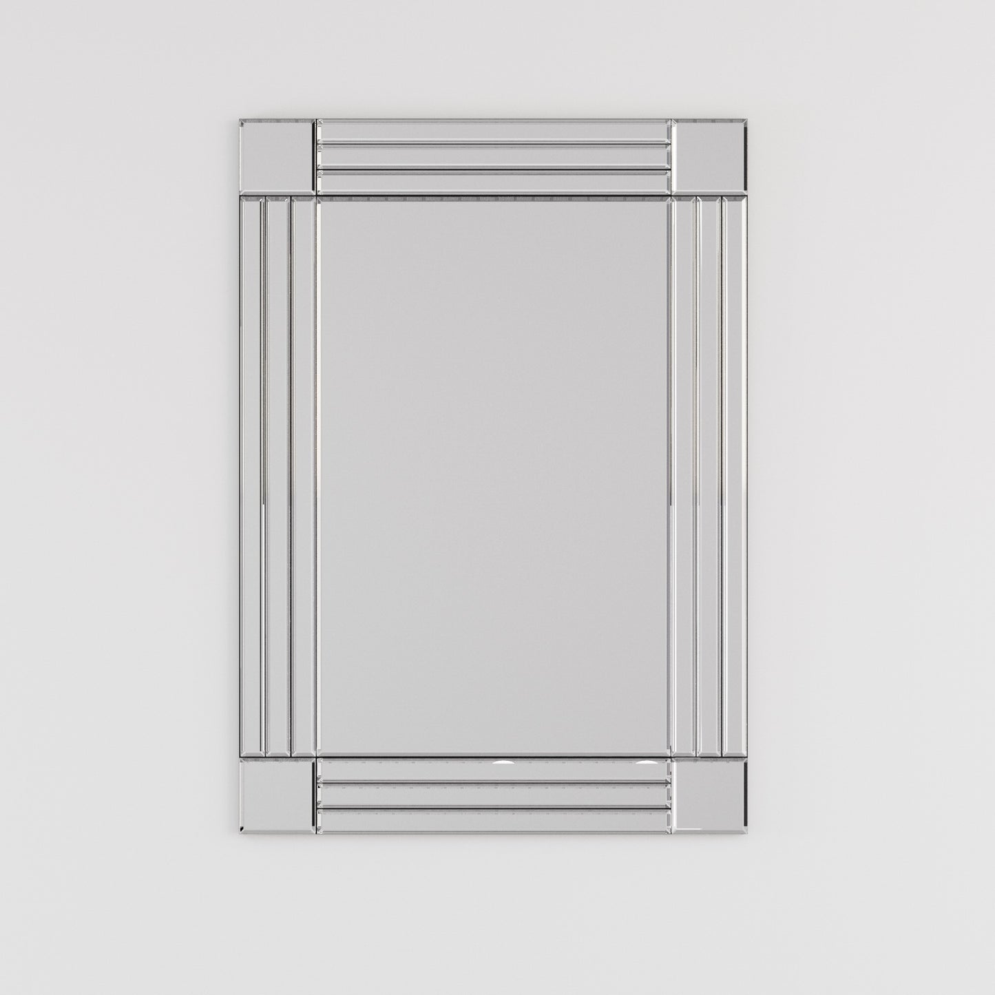 Large Wall-Mounted Silver Decorative Mirror