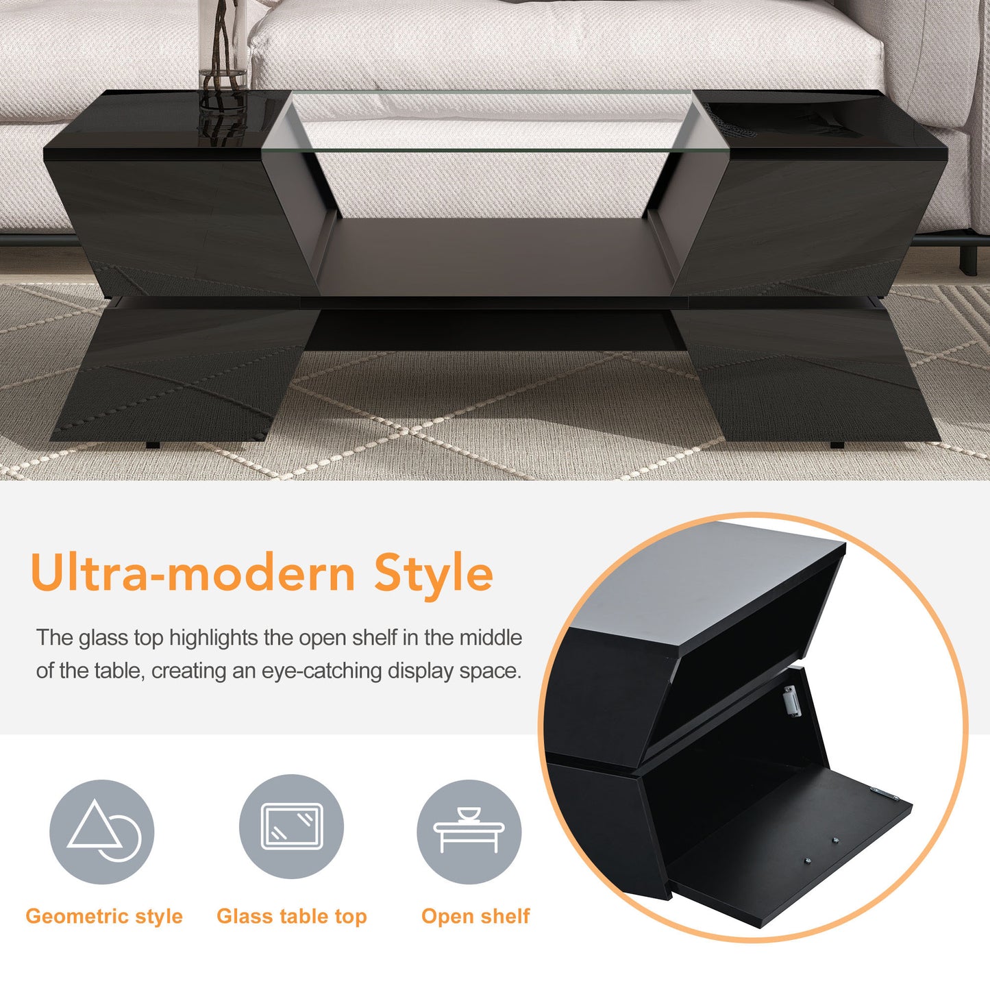 Avo Shelf Coffee Table (black)