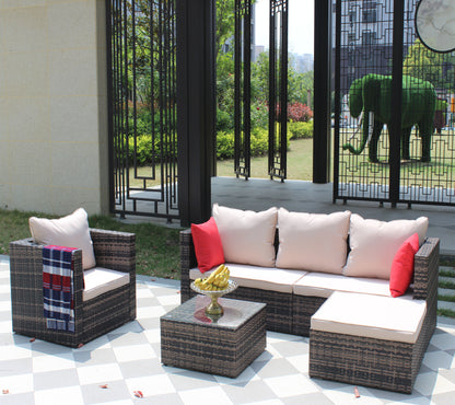 4 Piece Rattan Outdoor Seating Set