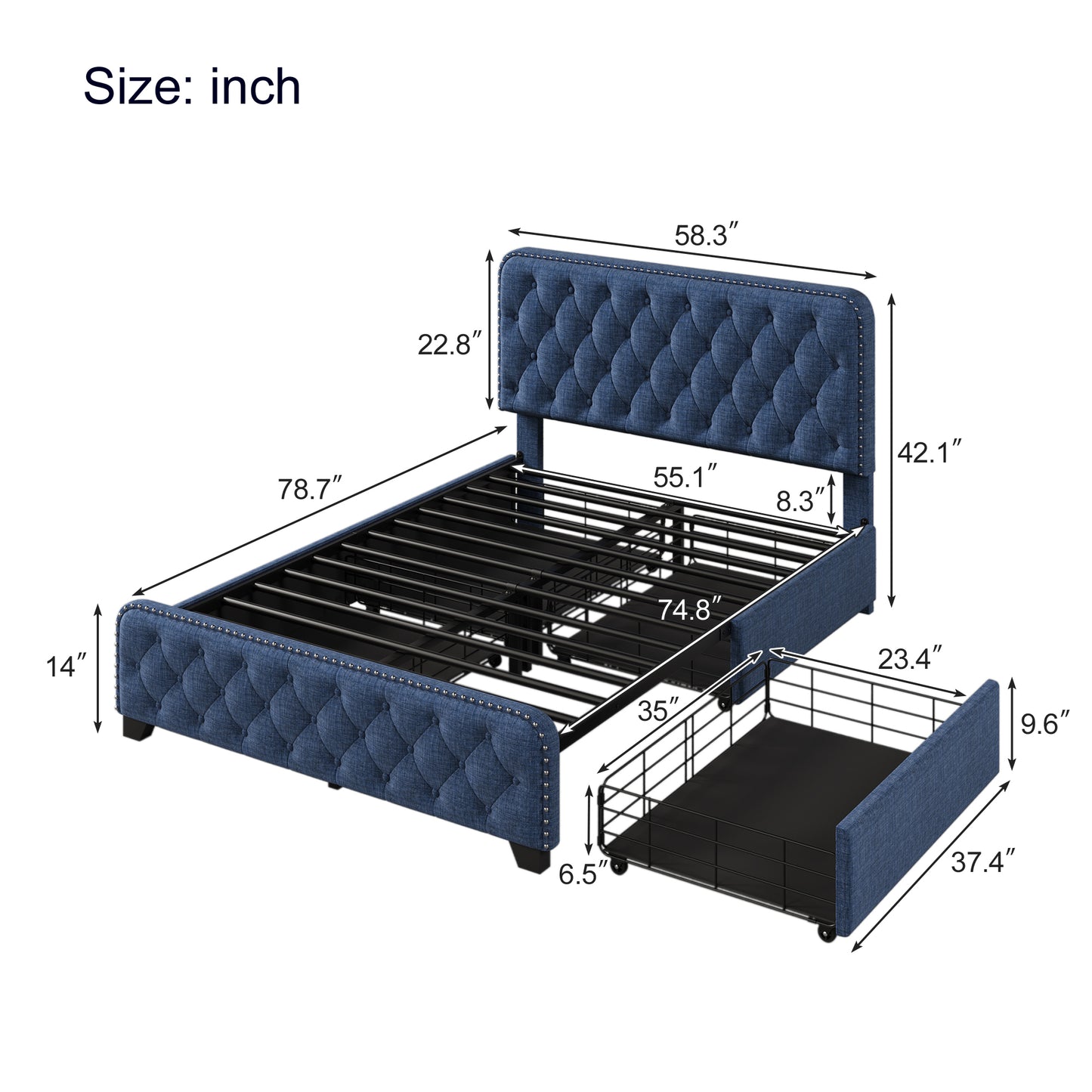 Hazel Full Bed (blue)