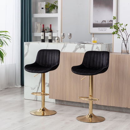 Wave Adjustable Bar Stools Set of 2 (black)