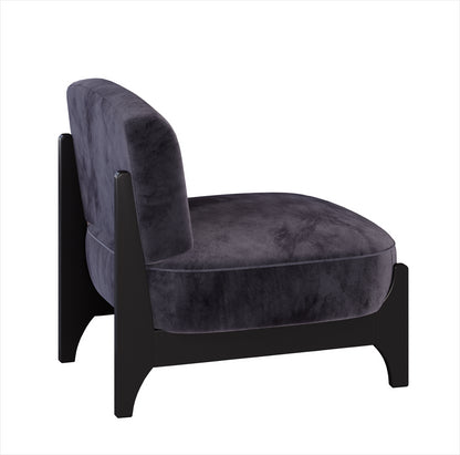 Izzy Black Upholstered Velvet Accent Chair