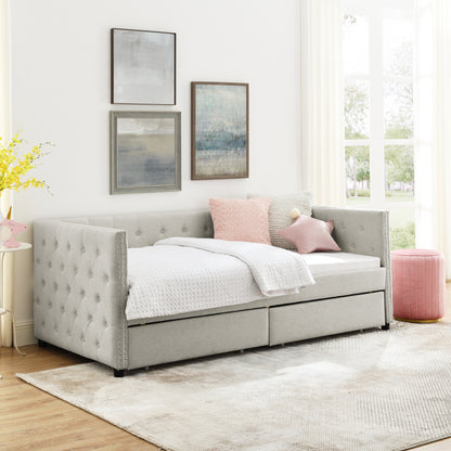 Fluff Beige Daybed with Drawer (twin)