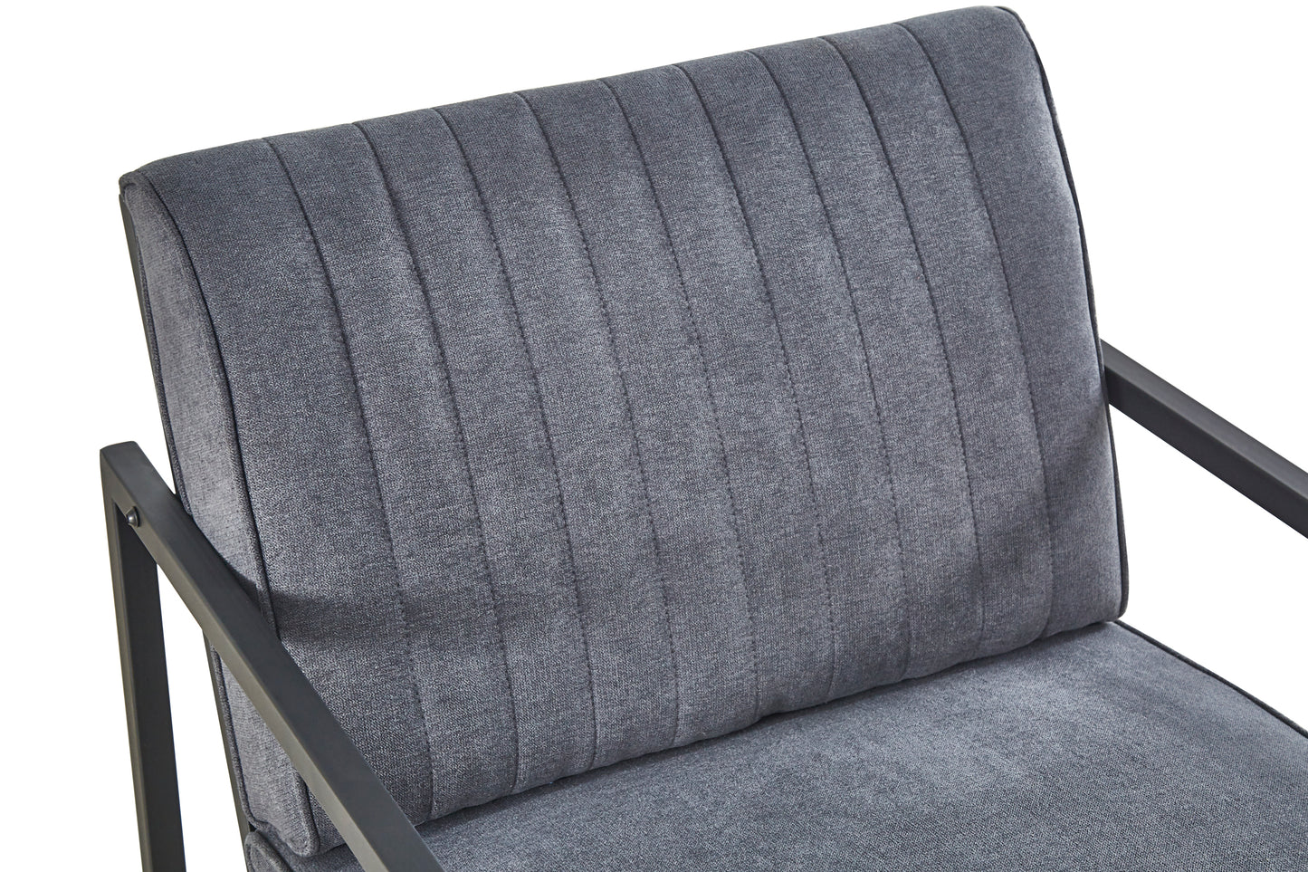 Lined Gray Accent Chair