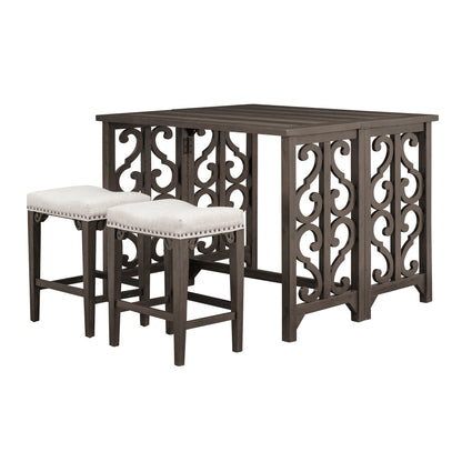 Averill Espresso 3 Piece Dining Table Set