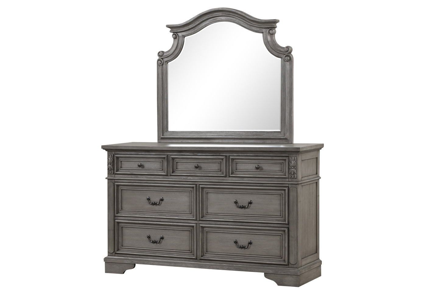 Grace King 5 Piece Bedroom Set in Gray