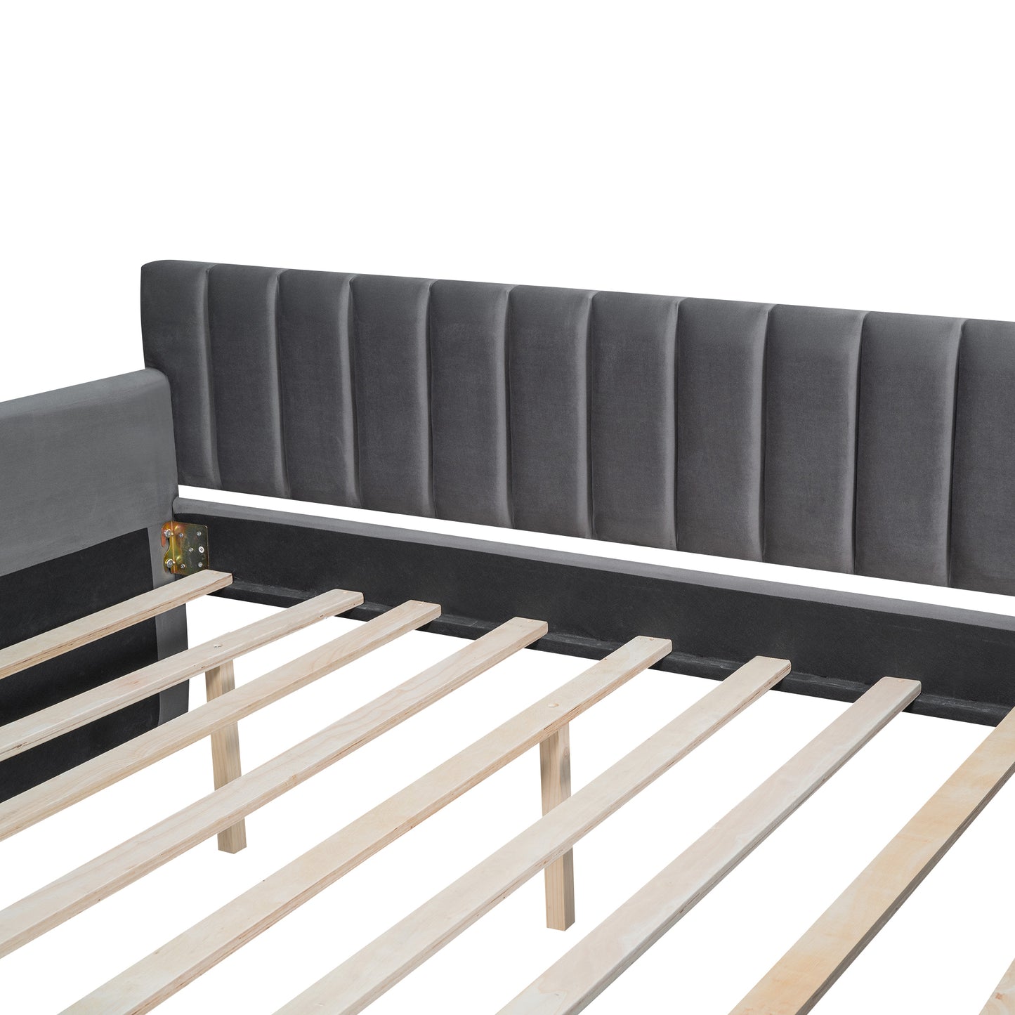 Vertical Lined Gray Daybed with Trundle (full)