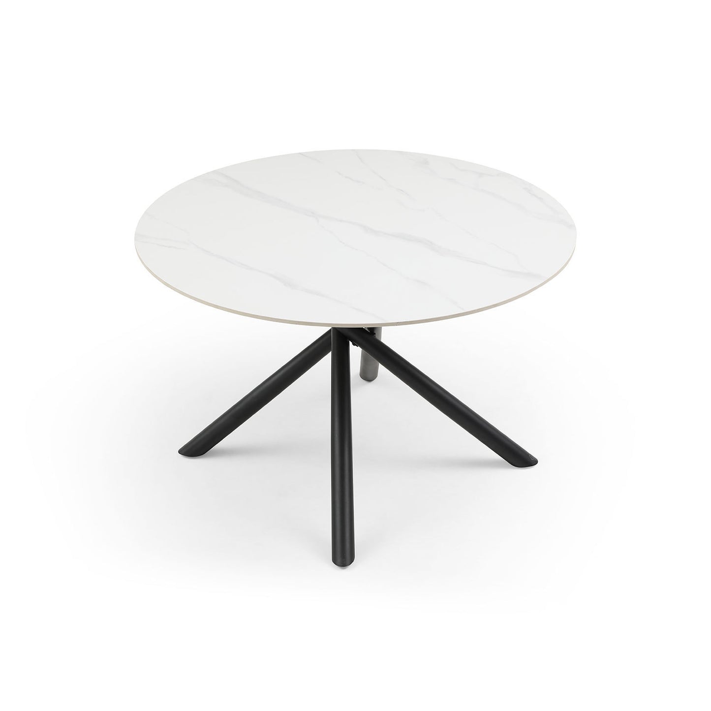 47.24" Modern Round Dining Table White Sintered Stone