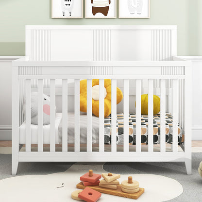 White Line Bear Crib