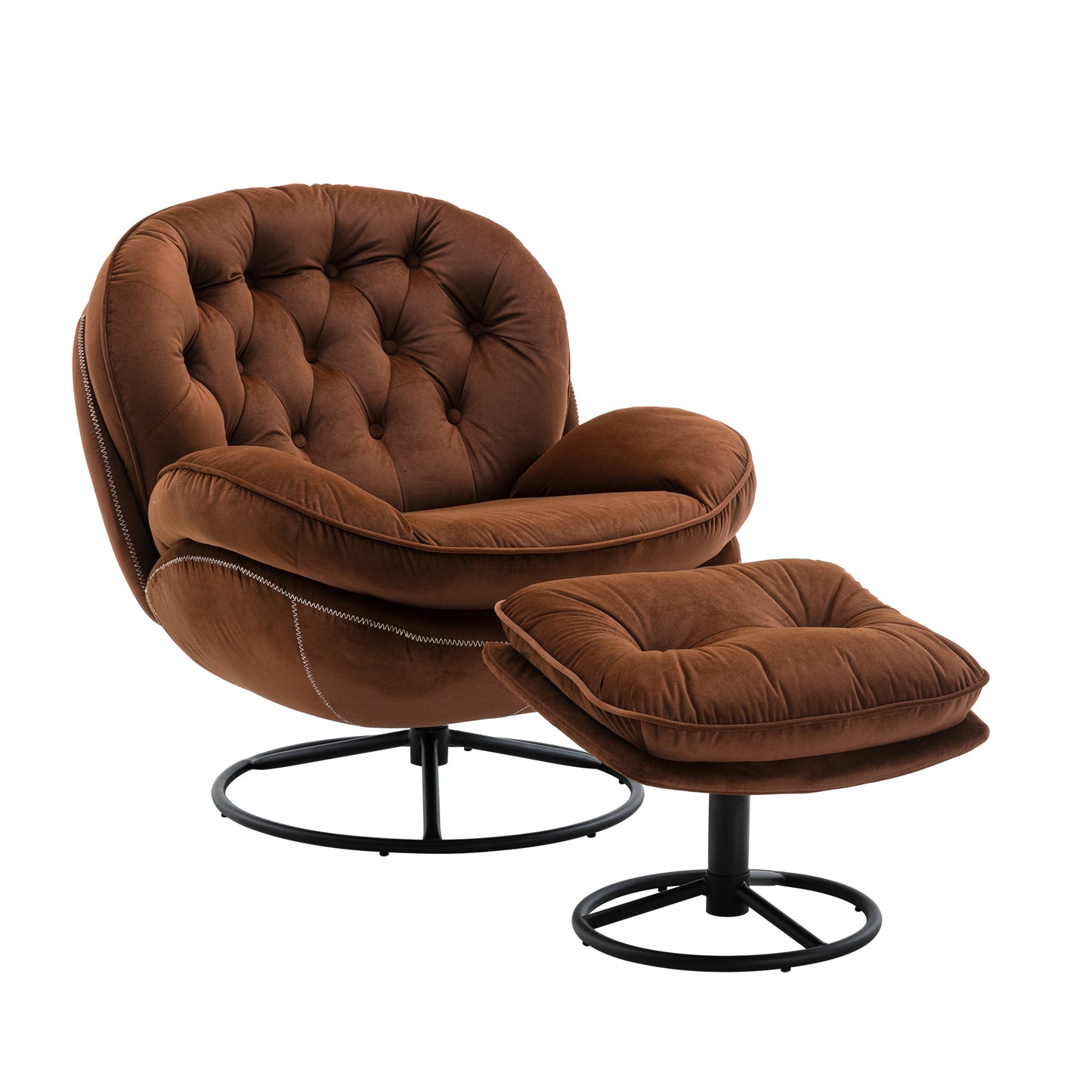 Marsh Brown Accent Chair with Ottoman