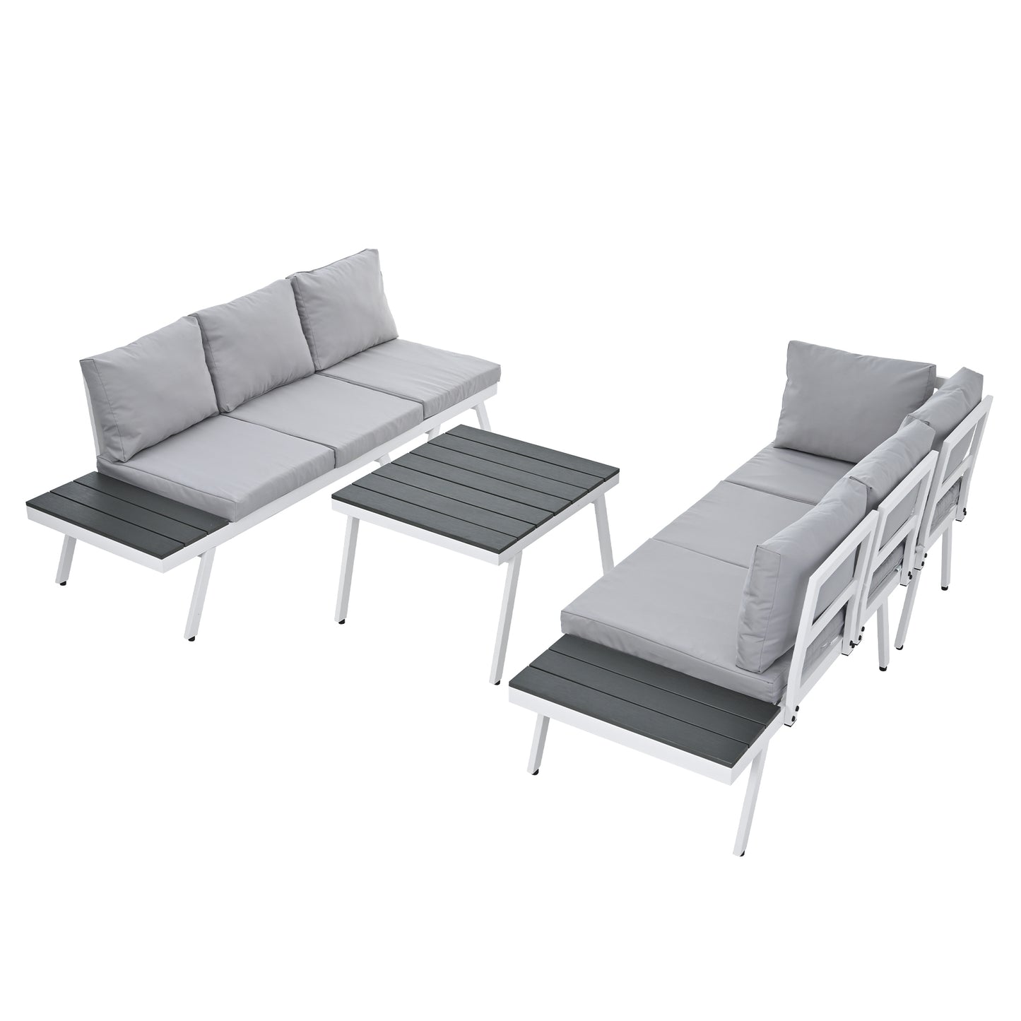 Industrial 5-Piece Aluminum Outdoor Seating Set (gray)